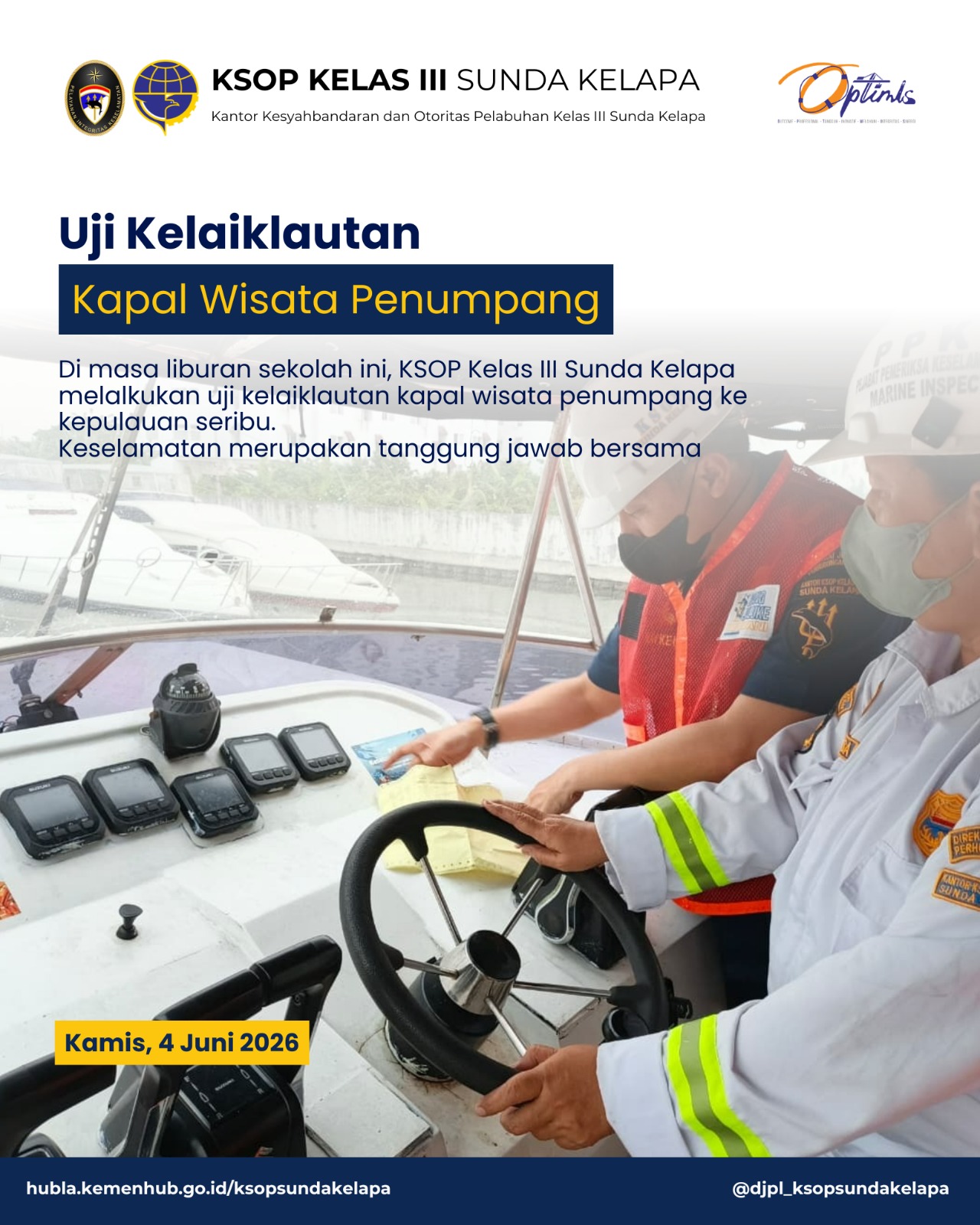 Uji kelaikan kapal Wisata penumpang 